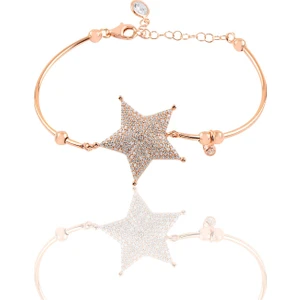 Söğütlü Silver Gümüş Rose Zirkon Taşlı Star Bilezik
