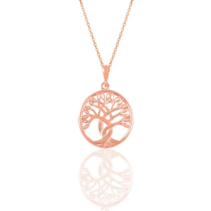 Söğütlü Silver Gümüş Rose  Yaşam Ağacı Kolye