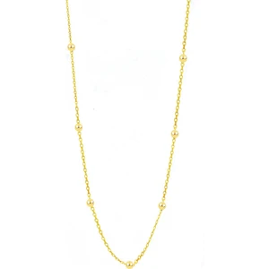 Söğütlü Silver Gümüş Altın Yaldızlı 60 cm Top Top Zincir