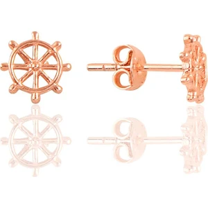 Söğütlü Silver Gümüş Rose Gemi Dümeni Küpe