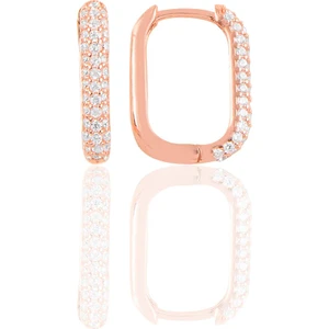 Söğütlü Silver Gümüş Rose Zirkon Taşlı Trend Küpe.