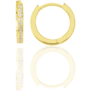 Söğütlü Silver Gümüş Altın Yaldızlı 14 mm Yeni Tamtur Halka Küpe