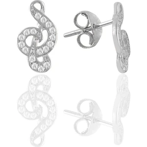 Söğütlü Silver Gümüş Rodyumlu Zirkon Taşlı Sol Anahtar Küpe