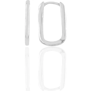Söğütlü Silver Gümüş Rodyumlu  17 mm Sade U Modeli Küpe