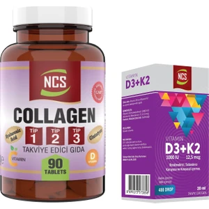 Collagen 1000 Mg Tip 1 - 2 - 3 Glutatyon Vitamin C – E –d 90 & Vitamin D3 + K2 Damla 20 ml