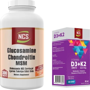 Glucosamine Chondroitin Msm Type Iı Collagen Turmeric 300 Tablet & Vitamin D3 + K2 Damla 20 ml