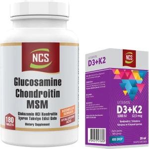 Glucosamine Chondroitin Msm Type Iı Collagen Turmeric 180 Tablet & Vitamin D3 + K2 Damla 20 ml