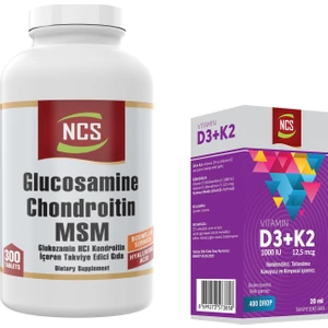 Glucosamine Chondroitin Msm Type Iı Collagen Turmeric 300 Tablet & Vitamin D3 + K2 Damla 20 ml