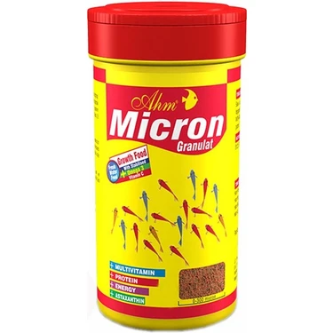 AHM Micron Granul Yavru Yemi 100 Ml Yüksek Proteinli Akvaryum Balıkları İçin Besleyici