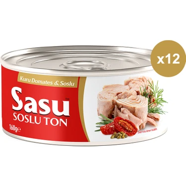 Sasu Kuru Domatesli & Soslu Ton Balığı 12X160G Bütün