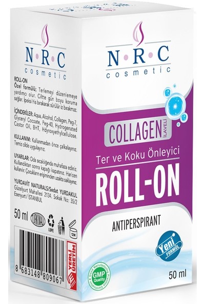 Nrc Ter ve Koku Önleyici Collagen Ilaveli Antiperspırant Roll-On 50 ml