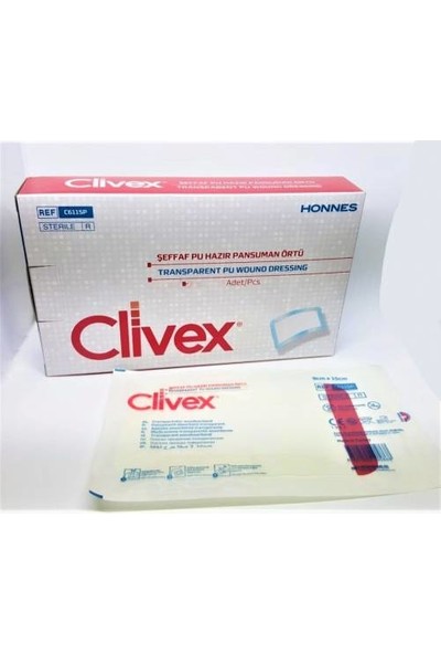 Clivex 25 Adet - Clivex Pu Pedli 9X10CM - Steril - Su Geçirmez - Yara Sargısı- Hipoalerjenik