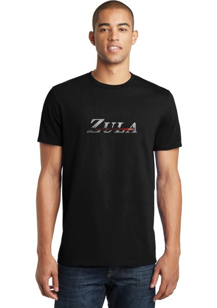 Zula Baskılı Siyah Erkek Örme Tshirt