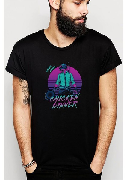 Pubg Winner Adam Baskılı Siyah Erkek Örme Tshirt