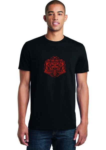 Darth Maul Baskılı Siyah Erkek Örme Tshirt