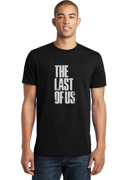 The Last Of Us Eskitme Yazlı Baskılı Siyah Erkek Örme Tshirt