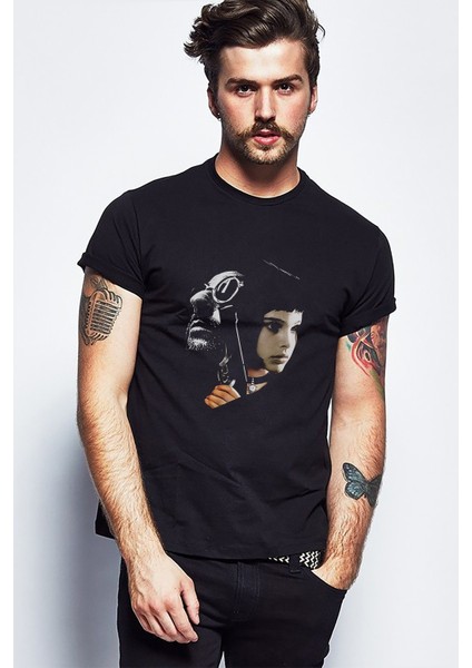 Leon Profesional Baskılı Siyah Erkek Örme Tshirt