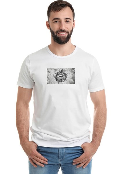 Lamb Of God Omerta Metal Rock Baskılı Beyaz Erkek Örme Tshirt