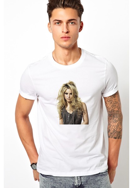 Gojntvl Shakira Baskılı Beyaz Erkek Örme Tshirt
