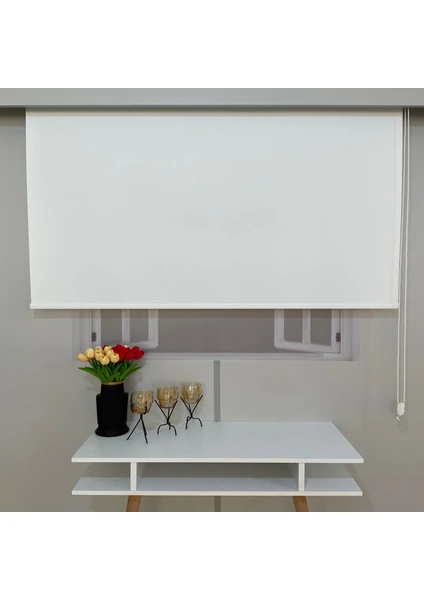 Volper Mekanik Beyaz 100 x 200 cm Mat Kalın Kumaş Stor Perde