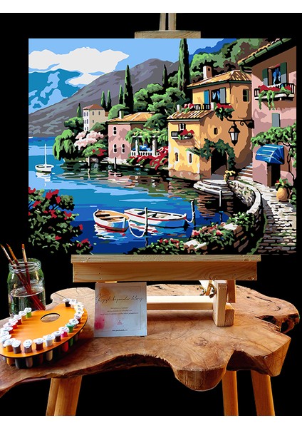 N1145 - Numaralı Boyama Seti - 40 x 50 cm Kasnağa Gerili Ürün - Manzara