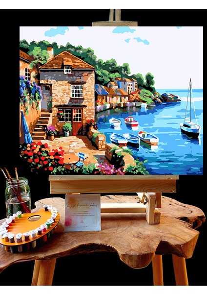 N1151 - Numaralı Boyama Seti - 40 x 50 cm Kasnağa Gerili Ürün - Manzara