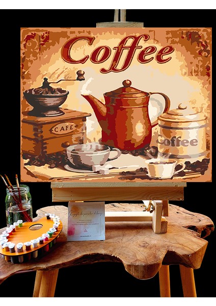 N1152 - Numaralı Boyama Seti - 40 x 50 cm Kasnağa Gerili Ürün - Coffee