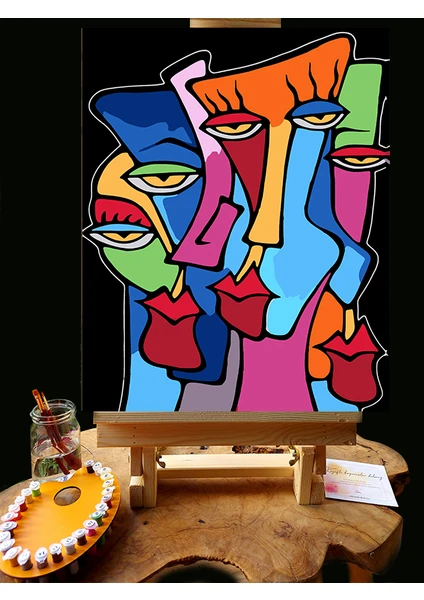 Pandora Hobi N1153 - Numaralı Boyama Seti - 40 x 50 cm Kasnağa Gerili Ürün - Abstract