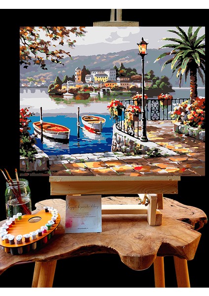 N1156 - Numaralı Boyama Seti - 40 x 50 cm Kasnağa Gerili Ürün - Manzara