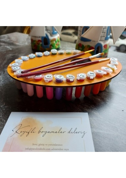 N1173 - Numaralı Boyama Seti - 40 x 50 cm Kasnağa Gerili Ürün - Cafe indirimleri