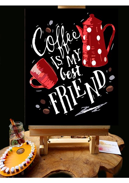 N1174 - Numaralı Boyama Seti - 40 x 50 cm Kasnağa Gerili Ürün - Coffee