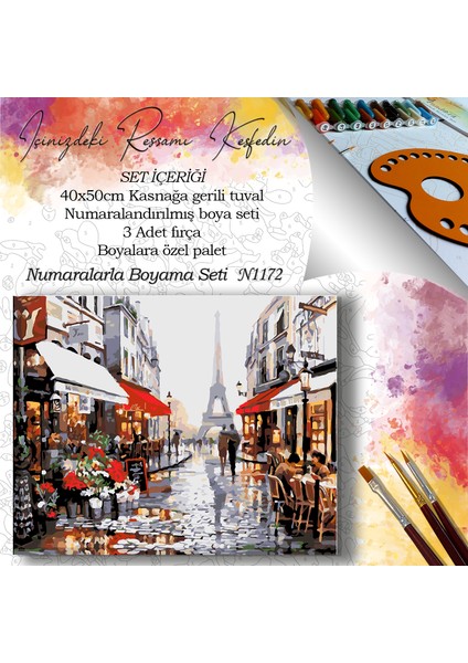 N1175 - Numaralı Boyama Seti - 40 x 50 cm Kasnağa Gerili Ürün - Paris fiyatları