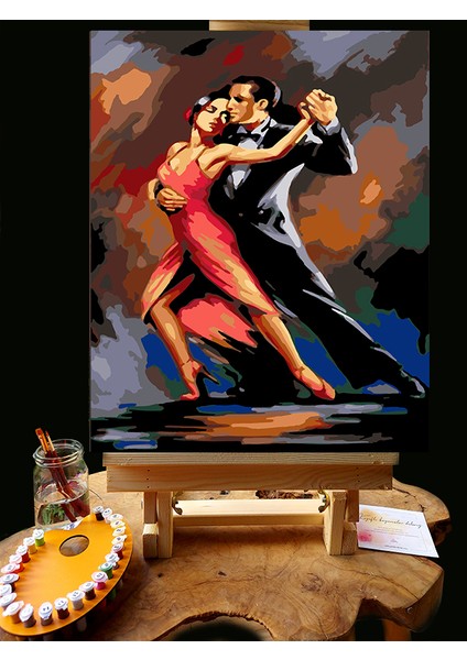 N1181 - Numaralı Boyama Seti - 40 x 50 cm Kasnağa Gerili Ürün - Tango Dans