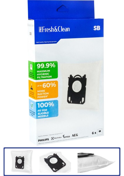Electrolux Zp 3500 Clario2 Uyumlu 6'lı Bez Toz Torbası