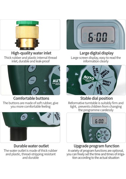 Otomatik Bahçe Sulama Musluk Zamanlayıcısı - Yeşil (Yurt Dışından)