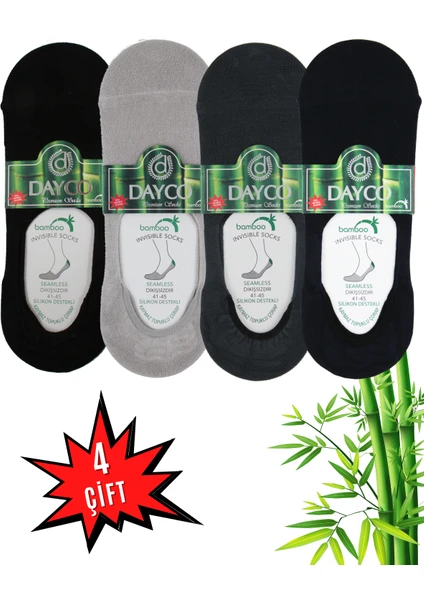 Erkek Bambu Premium Babet Çorap 4'lü Set Siyah/lacivert/gri/füme