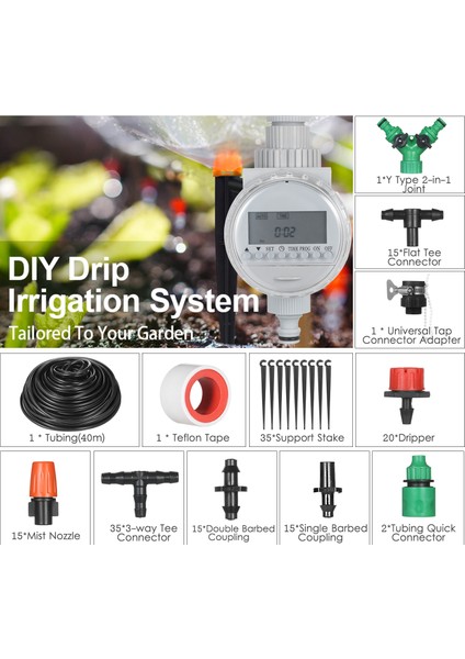 Bitki Sulama Damla Sulama Kiti Elektronik Otomatik