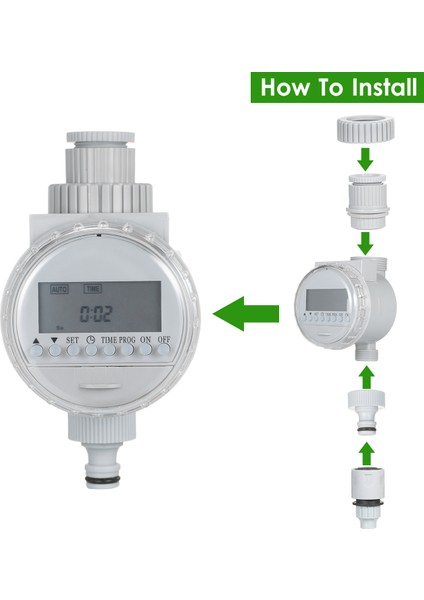 Güneş Enerjili Otomatik Zamanlayıcılı Bahçe Sulama Aleti - Beyaz (Yurt Dışından)