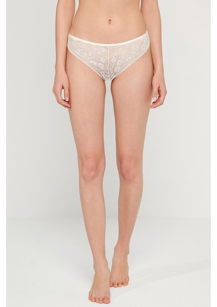 Ekru Brode Back Brazilian Külot