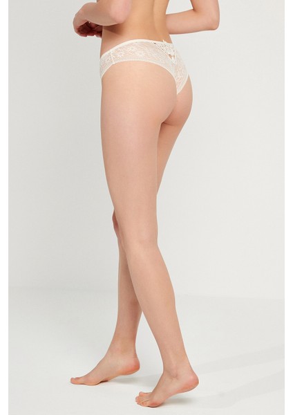 Ekru Brode Back Brazilian Külot modelleri