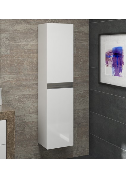 Alfa Banyo Esen Mdf Beyaz 150 cm Lüx Banyo Boy Dolabı