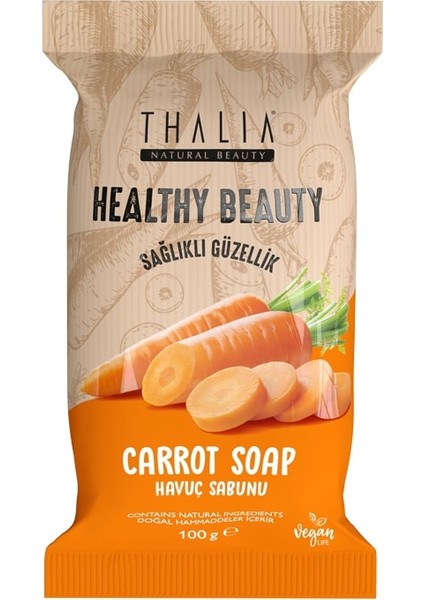 Aydınlatıcı Etkili Healthy&Beauty Havuç Özlü Doğal Katı Sabun – 100gr