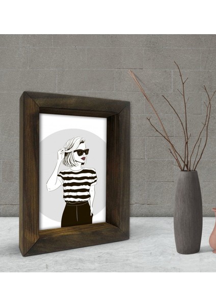 Gift Dekoratif Doğal Masif Ahşap Çerçeve 15 x 20 cm-40