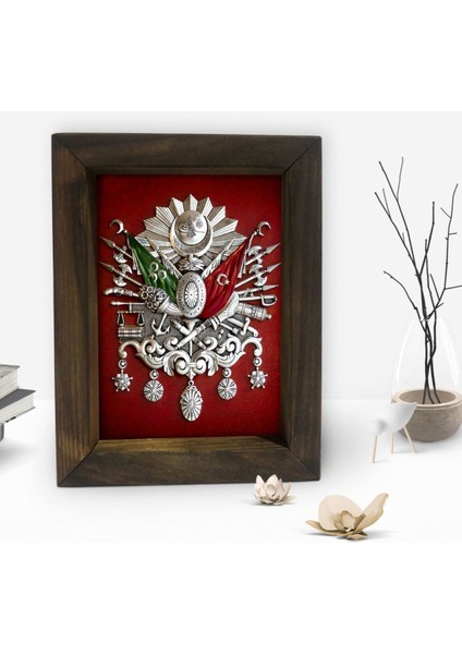 Gift Osmanlı Arması Tasarımlı Dekoratif Doğal Masif Ahşap Çerçeve 15 x 20 cm-5 fiyatları