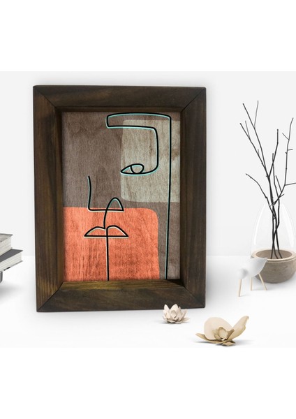 Gift Picasso Style Tasarımlı Dekoratif Doğal Masif Ahşap Çerçeve 15 x 20 cm-7 fiyatları