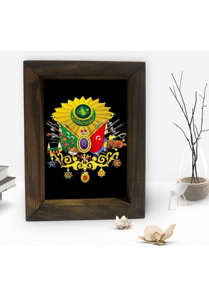 Gift Osmanlı Arması Tasarımlı Dekoratif Doğal Masif Ahşap Çerçeve 15 x 20 cm-1 fiyatları