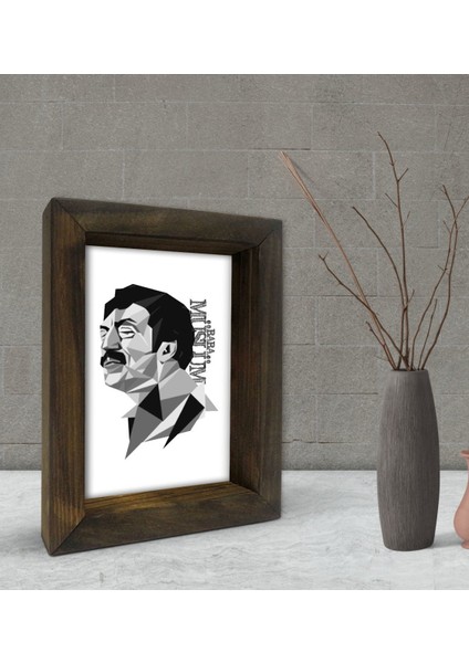 Gift Müslüm Baba Tasarımlı Dekoratif Doğal Masif Ahşap Çerçeve 15 x 20 cm-4