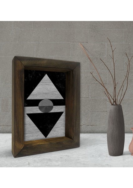 Gift Modern Art Tasarımlı Dekoratif Doğal Masif Ahşap Çerçeve 15 x 20 cm-8