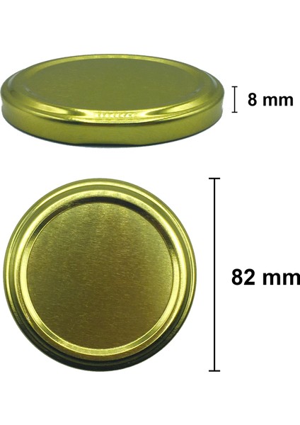 660 cc Kavanoz Metal Gold Konserve Kapaklı 660 ml Şeffaf Cam Kavanoz 1 Adet
