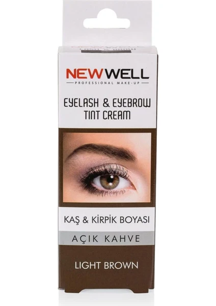 New Well Eyelash & Eyebrow Tint Light Brown Cream Kaş & Kirpik Boyası Açık Kahve 15ML